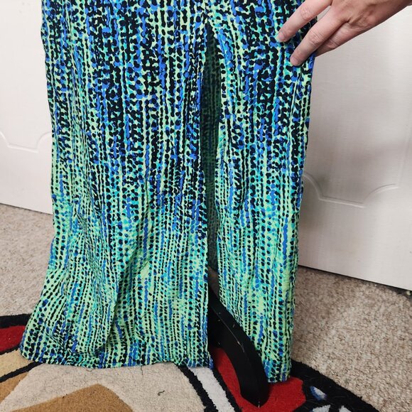 5/$15 Faded Glory Blue Green Summer Maxi Dress - Picture 8 of 10